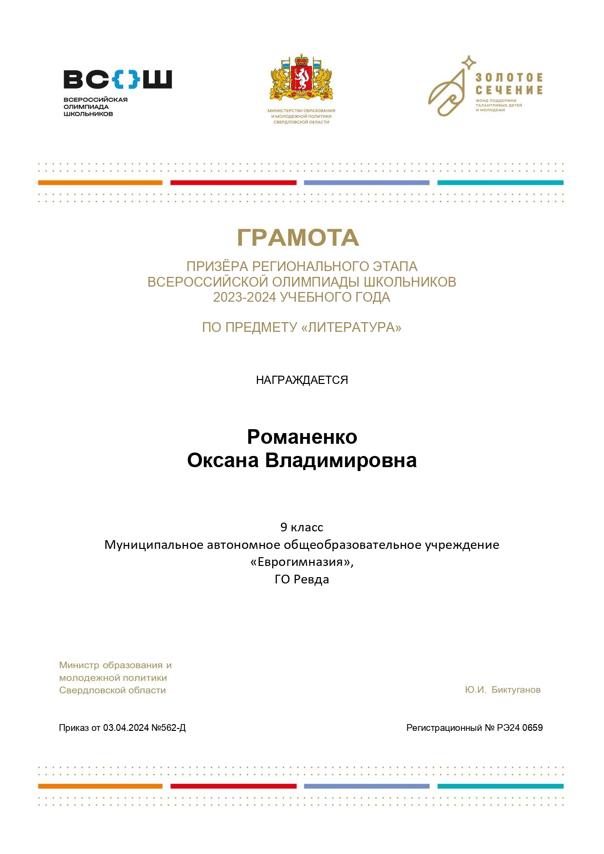 Романенко Оксана 2023-2024